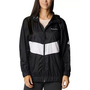 Columbia Sandy Sail Windbreaker Jacket Black White Size L MSRP $80